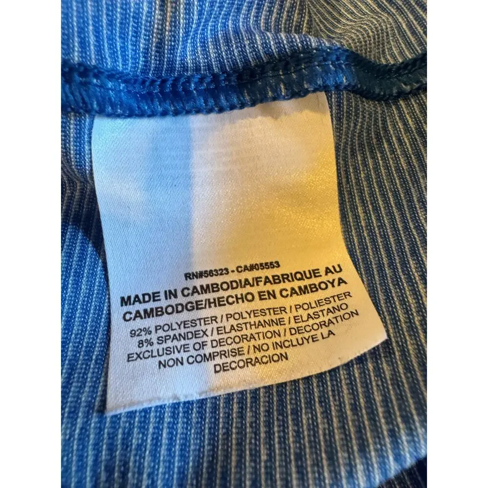 Nike Golf Dri-FIT Polo Shirt Men’s Large Blue Striped Langdon Farms Golf Club